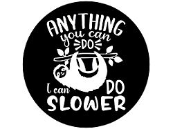 Slow Sloth Spare Tire Cover; Black (76-18 Jeep CJ7, Wrangler YJ, TJ & JK)