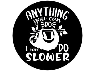 Slow Sloth Spare Tire Cover; Black (76-18 Jeep CJ7, Wrangler YJ, TJ & JK)