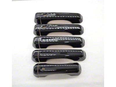 Chrome Delete Smart Key Door Handle Covers; Gloss Black (18-24 Jeep Wrangler JL 4-Door)