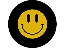 Smiley Face Spare Tire Cover with Camera Cutout; Black (18-24 Jeep Wrangler JL)
