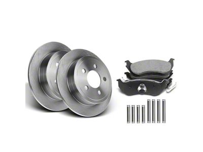 Solid Brake Rotor and Pad Kit; Rear (03-06 Jeep Wrangler TJ w/ Rear Disc Brakes)