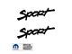 SPORT Script Side Logo; Matte Black (97-06 Jeep Wrangler TJ)