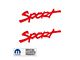 SPORT Script Side Logo; Red (97-06 Jeep Wrangler TJ)