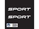 SPORT Text Side Logo; Matte White (97-06 Jeep Wrangler TJ)