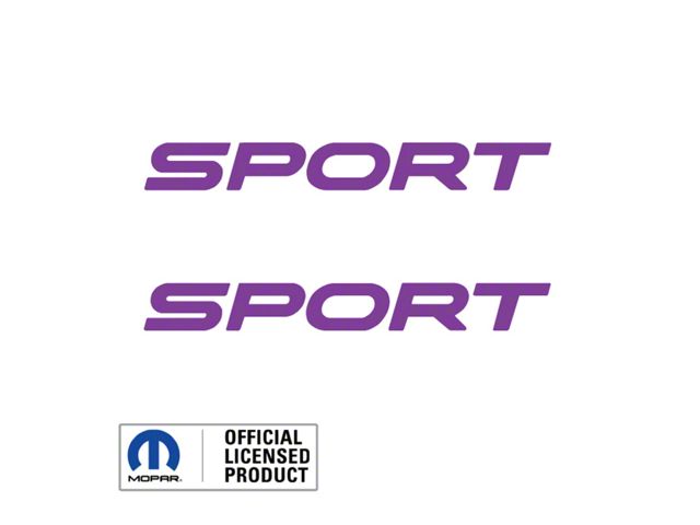 SPORT Text Side Logo; Purple (97-06 Jeep Wrangler TJ)