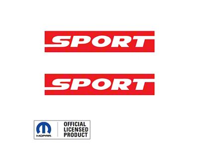 SPORT Text Side Logo; Red (97-06 Jeep Wrangler TJ)