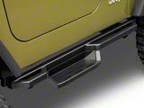 Square Tube Drop Style Nerf Side Step Bars; Matte Black (87-06 Jeep Wrangler YJ & TJ, Excluding Unlimited)