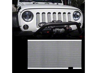 Stainless Steel Grille Insert without Lock Hole; White (07-18 Jeep Wrangler JK)