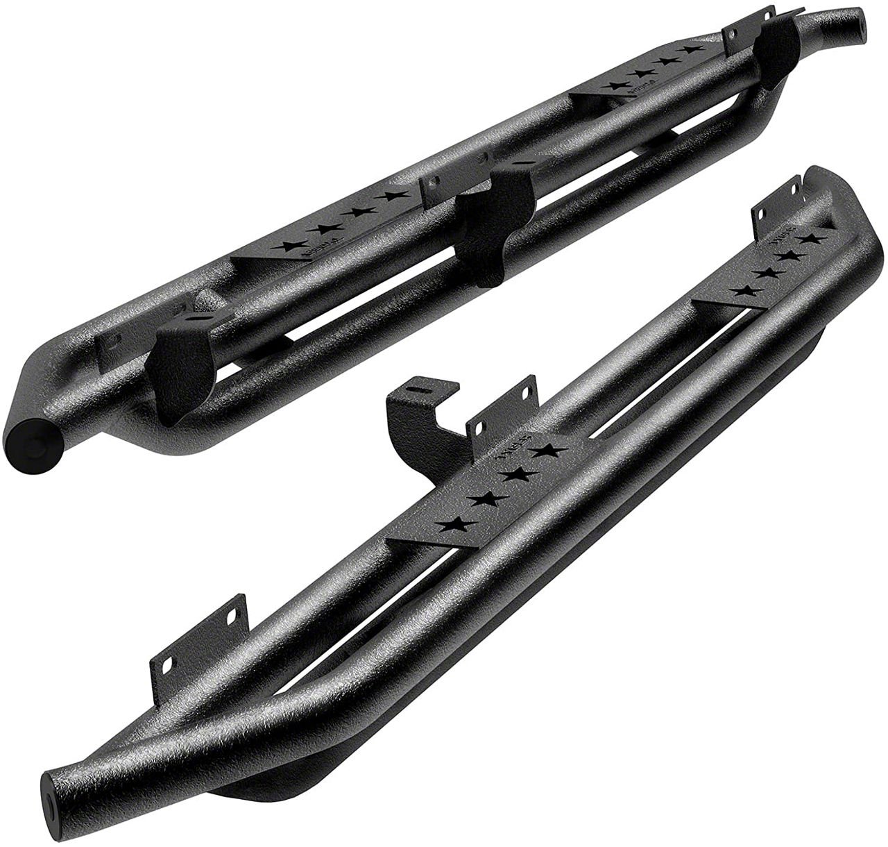 Jeep Wrangler Star Armor Side Step Bars; Textured Black (07-18 Jeep ...