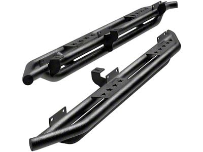 Star Armor Side Step Bars; Textured Black (07-18 Jeep Wrangler JK 4-Door)