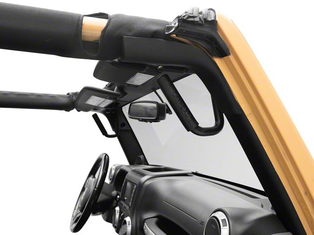 Steel Front and Rear Grab Handles; Textured Black (07-18 Jeep Wrangler JK)