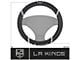 Steering Wheel Cover with Los Angeles Kings Logo; Black (Universal; Some Adaptation May Be Required)