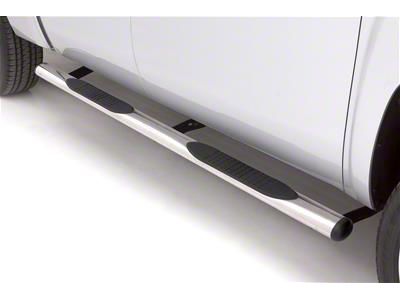 4-Inch Oval Straight Nerf Side Step Bars; Polished Stainless (07-18 Jeep Wrangler JK 4-Door)