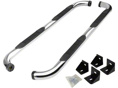 3-Inch Round Side Step Bars; Stainless Steel (07-18 Jeep Wrangler JK 4-Door)