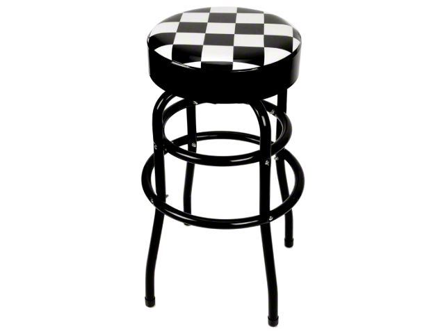 Swivel Checkered Top Bar Stool