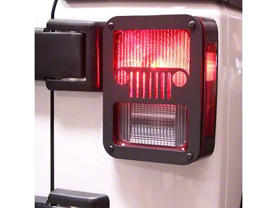 Tail Light Covers; Jeep Grille (07-18 Jeep Wrangler JK)