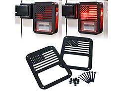 Tail Light Covers; US Flag (07-18 Jeep Wrangler JK)
