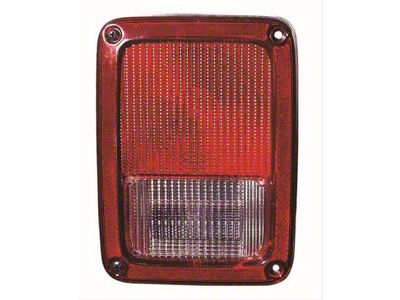 CAPA Replacement Tail Light; Chrome Housing; Red/Clear Lens; Driver Side (07-18 Jeep Wrangler JK)