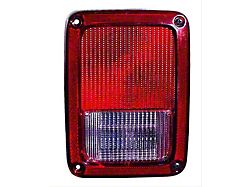 CAPA Replacement Tail Light; Chrome Housing; Red/Clear Lens; Passenger Side (07-18 Jeep Wrangler JK)