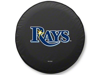 Tampa Bay Rays Spare Tire Cover with Camera Port; Black (18-24 Jeep Wrangler JL)