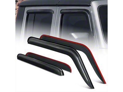 Tape-On Wind Deflectors Window Visors; Smoked (18-25 Jeep Wrangler JL 4-Door)