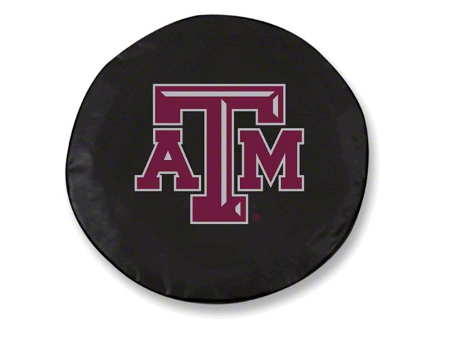 Texas A&M University Spare Tire Cover with Camera Port; Black (18-24 Jeep Wrangler JL)