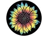 Tie Dye Sunflower Spare Tire Cover; Black (76-18 Jeep CJ7, Wrangler YJ, TJ & JK)