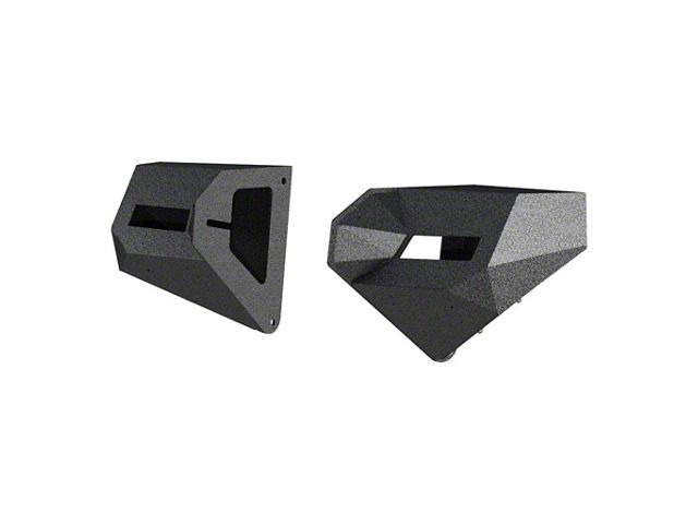 TrailChaser Aluminum Front Bumper Corners; Textured Black (18-24 Jeep Wrangler JL)