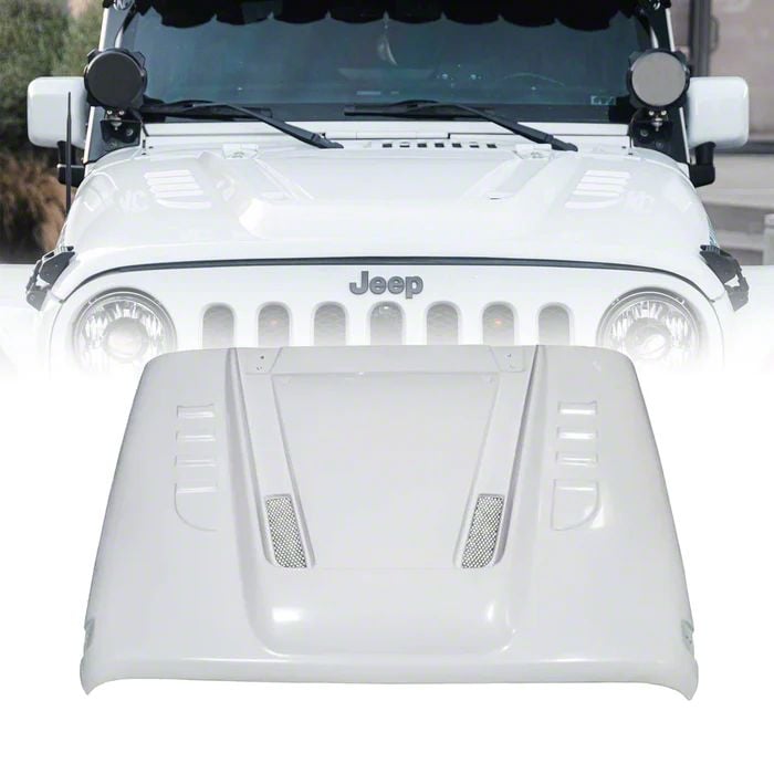 Jeep Wrangler Transformer Series Hood; Unpainted (07-18 Jeep Wrangler ...