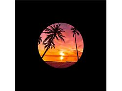 Tropical Beach Sunset Spare Tire Cover; Black (66-18 Jeep CJ5, CJ7, Wrangler YJ, TJ & JK)