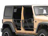 Tubular Safari Doors; Textured Black (07-18 Jeep Wrangler JK 4-Door)