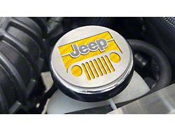 Underhood Dress-up Caps with Jeep Logo; Yellow Carbon Fiber Inlay; 5-Piece Kit (07-18 Jeep Wrangler JK)