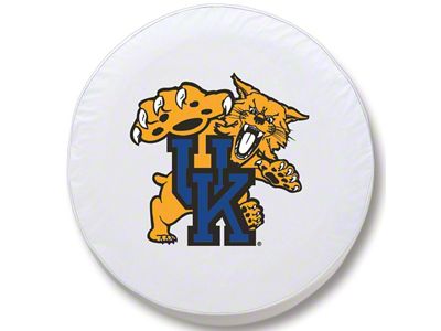 University of Kentucky Cat Spare Tire Cover with Camera Port; White (18-24 Jeep Wrangler JL)