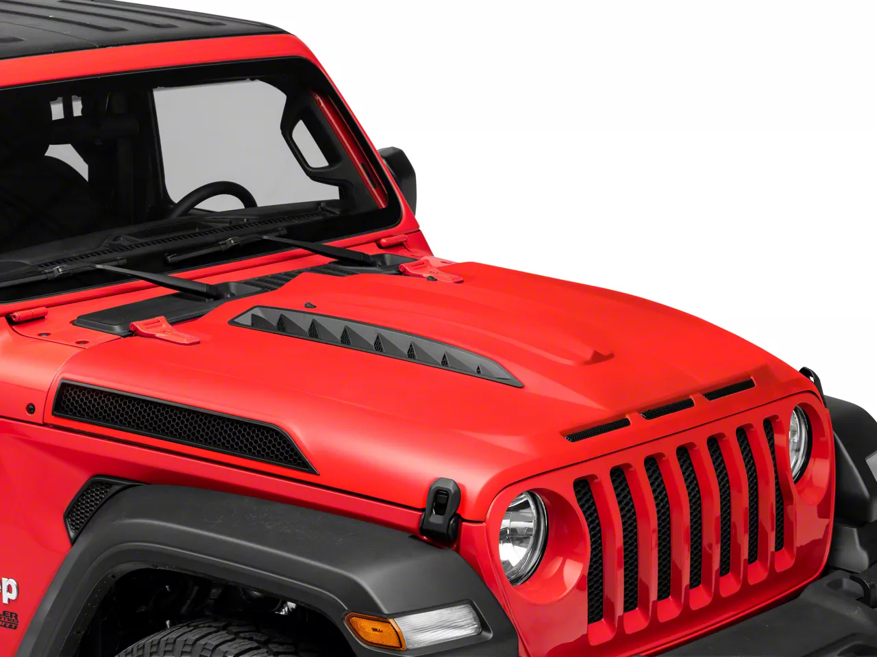 Unleash Series Hood with Functional Air Vents; Unpainted (18-24 Jeep  Wrangler JL)