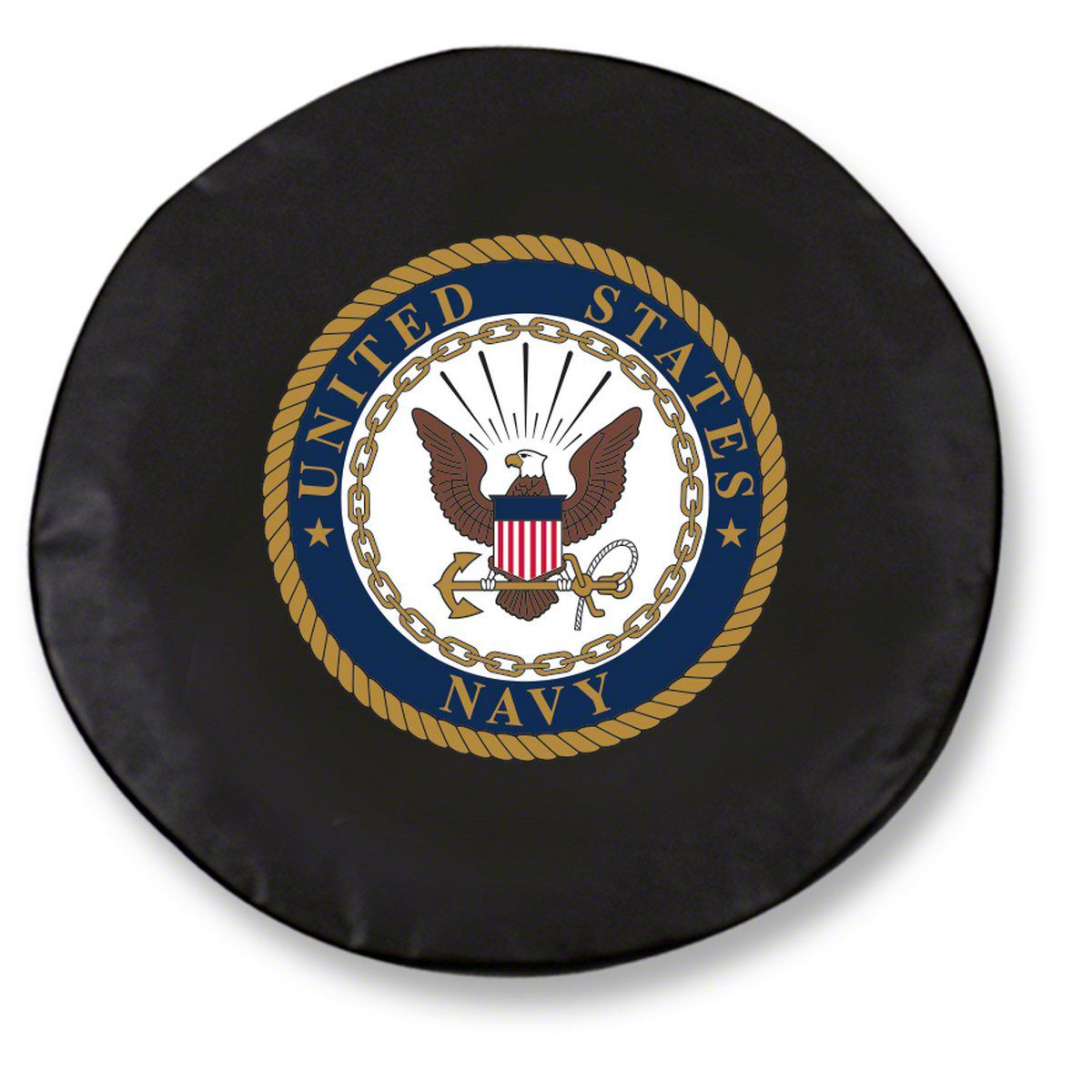 Jeep Wrangler U.S. Navy Spare Tire Cover with Camera Port; Black (18-25 ...