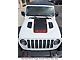 V2 Hood Stripe with 4x4 Logo; Carbon Fiber Black (18-24 Jeep Wrangler JL Rubicon)