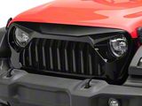 American Modified Vader Grille with Mesh; Glossy Black (18-24 Jeep Wrangler JL)