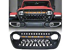 Venom Grille with Amber LED Running Lights; Black (18-25 Jeep Wrangler JL)