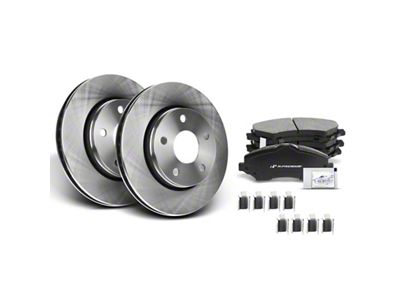 Vented Brake Rotor and Pad Kit; Front (07-18 Jeep Wrangler JK)