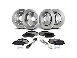 Vented and Solid Brake Rotor and Pad Kit; Front and Rear (07-18 Jeep Wrangler JK)
