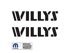 WILLYS Logo; Gloss Black (07-24 Jeep Wrangler JK & JL)