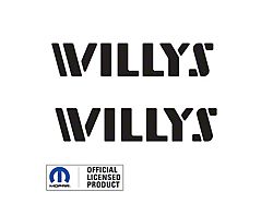 WILLYS Logo; Matte Black (07-24 Jeep Wrangler JK & JL)