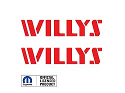 WILLYS Logo; Red (07-24 Jeep Wrangler JK & JL)