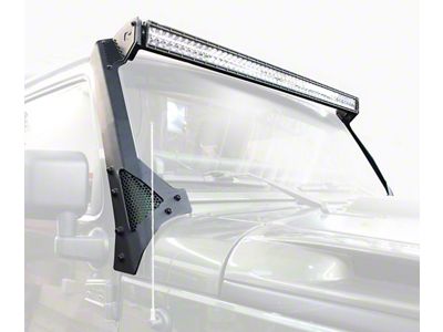 Go Rhino 50-Inch Light Bar Windshield Mounting Bracket; Textured Black (07-18 Jeep Wrangler JK)