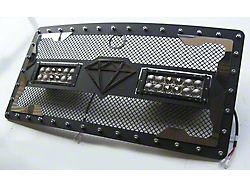 Wire Mesh Rivet Style Grille Insert with LED Lights; Black (07-18 Jeep Wrangler JK)