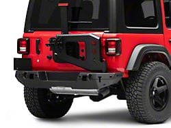 WJ2 Rear Bumper with Tire Carrier; Pre-Drilled for Backup Sensors; Textured Black (18-24 Jeep Wrangler JL)