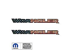 WRANGLER Hood Decal; Distressed American Flag with Black Outline (07-24 Jeep Wrangler JK & JL)