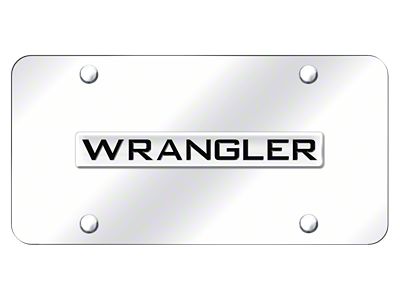 Wrangler License Plate; Chrome on Chrome (Universal; Some Adaptation May Be Required)