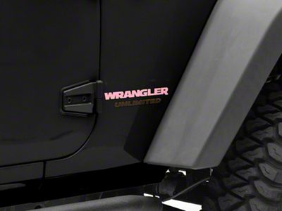 Jeep Licensed by RedRock Wrangler Side Logo; Pink (87-18 Jeep Wrangler YJ, TJ & JK)