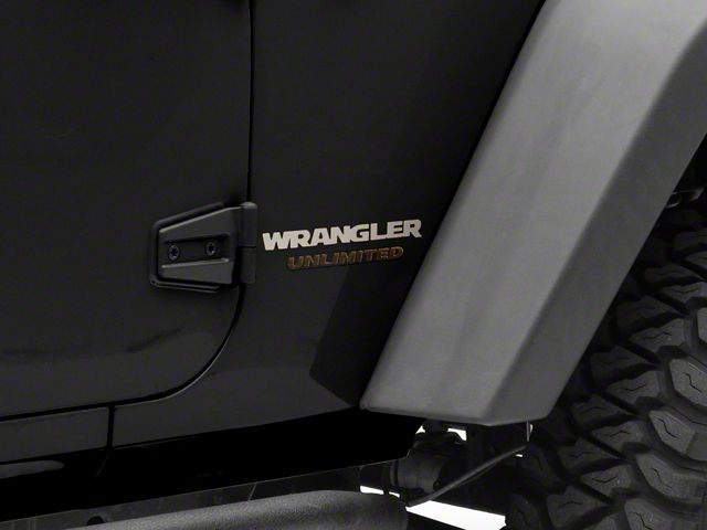 Jeep Licensed by RedRock Wrangler Side Logo; Silver (87-18 Jeep Wrangler YJ, TJ & JK)